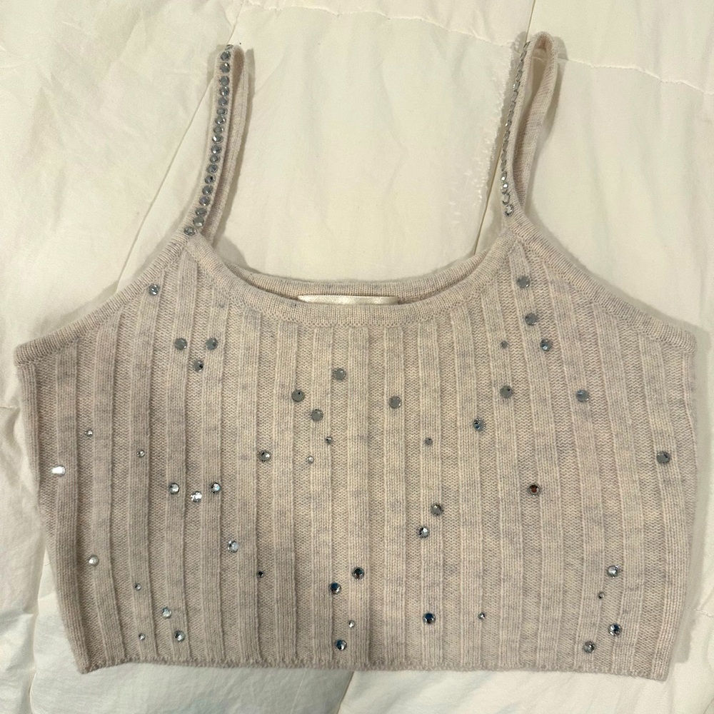 Love shack fancy cashmere cropped tank